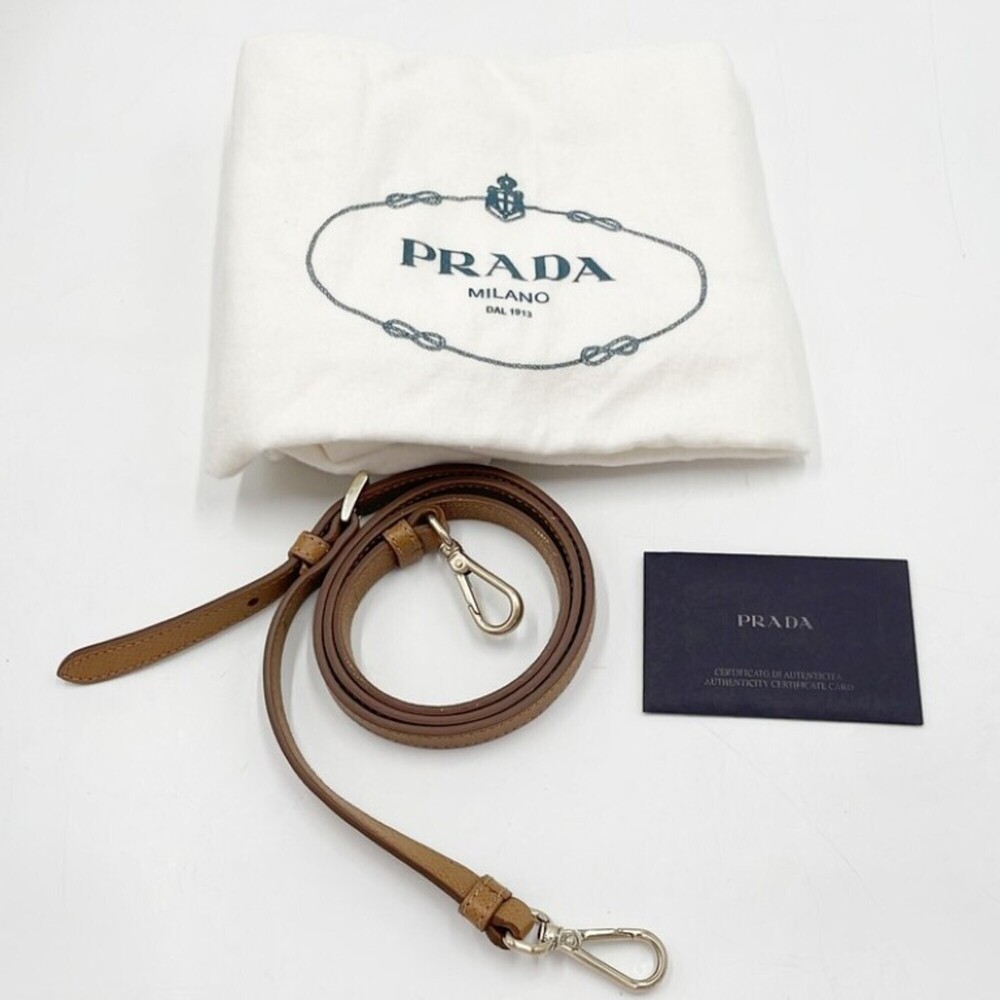 PRADA Brown Leather Shoulder Bag - Picture 9 of 10